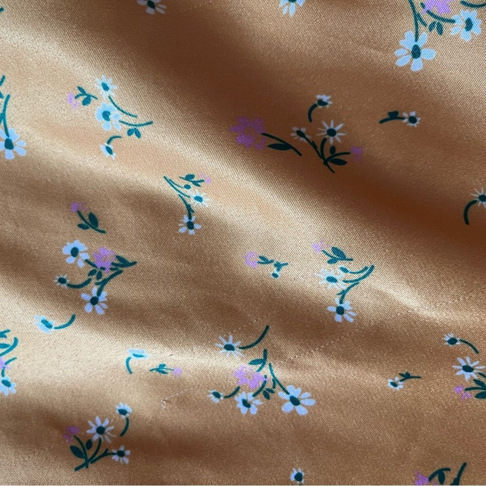 KOURT Rachel Yellow Floral Print Satin Midi Dress XS Wedding Guest - Picture 12 of 13